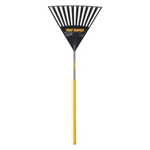 [TRUE TEMP 2914912GR] True Temper 25-3/4 in Polypropylene Clog Free Leaf Rake, 11 Tines, 48 in L Wood Handle