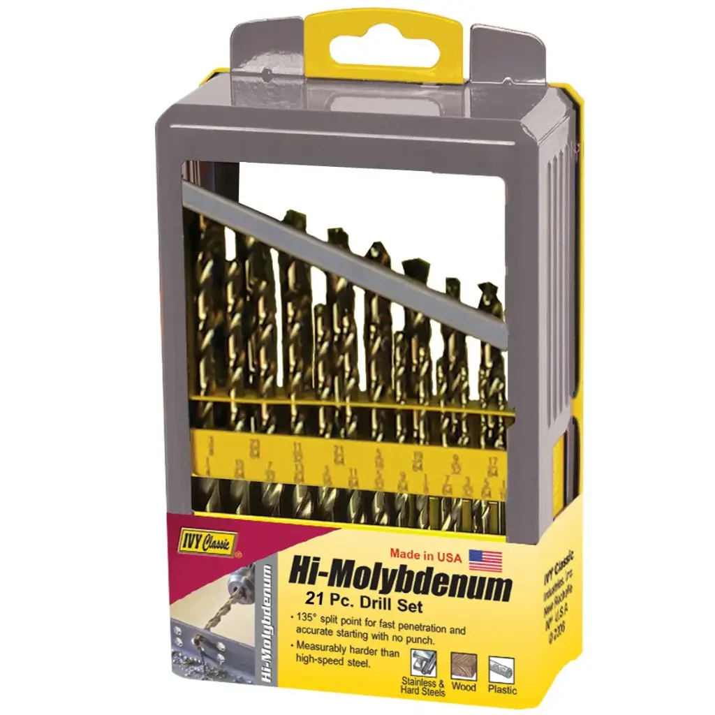 [IC-10593] Ivy Classic 10593 Hi Molybdenum 21 Piece Drill Bit Set