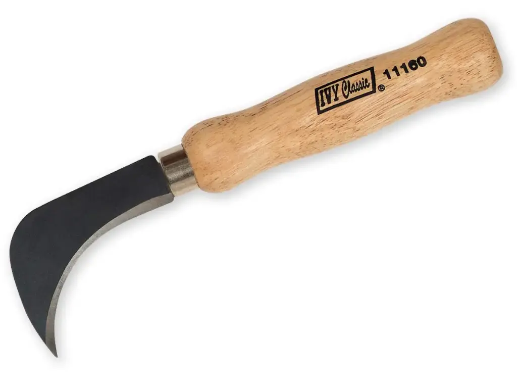 Ivy Classic 11160 8" Linoleum Hook Knife Wood Handle