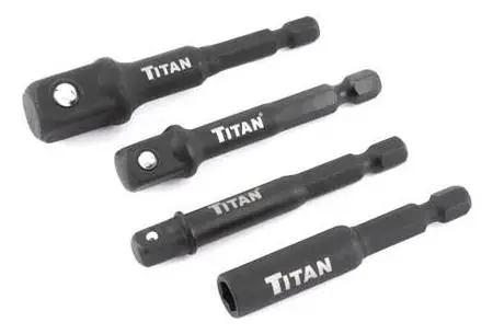 [TIT 12002] Titan 12002 Impact Socket Adapter And Magnetic Bit Holder 4 Pc