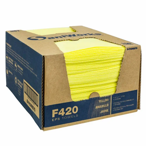 [N-F420QCY5] SaniWorks® EPS Towels, Yellow, 10" x 17", 1/4 Fold, 150/cs