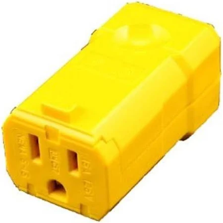 Leviton 15 Amp Python Stright Blade Connector, Yellow 5259-BVY